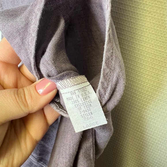 San Francisco Clothing Company Purple 100% Linen Sleeveless Maxi Dress Large - Picture 7 of 7